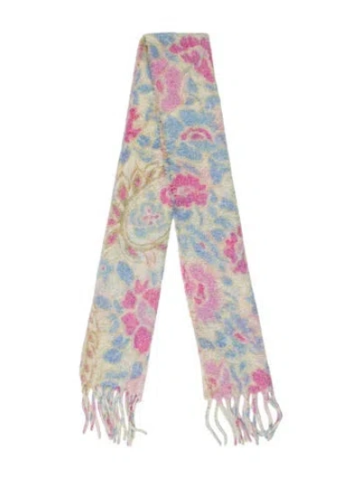 Pre-owned Isabel Marant Alpaca Paisley Print Scarf In Blue