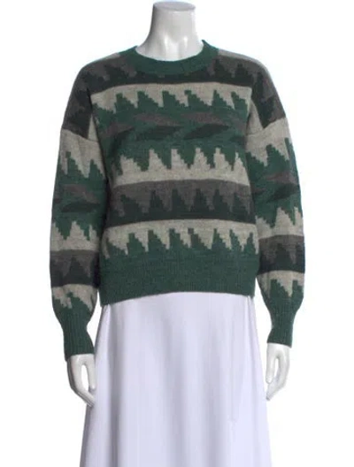 Pre-owned Isabel Marant Alpaca Patterned Sweater In Green
