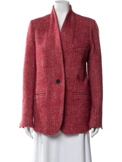 Pre-owned Isabel Marant Alpaca Tweed Pattern Blazer In Red