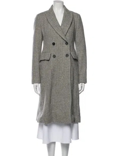 Pre-owned Isabel Marant Alpaca Tweed Pattern Coat In Gray