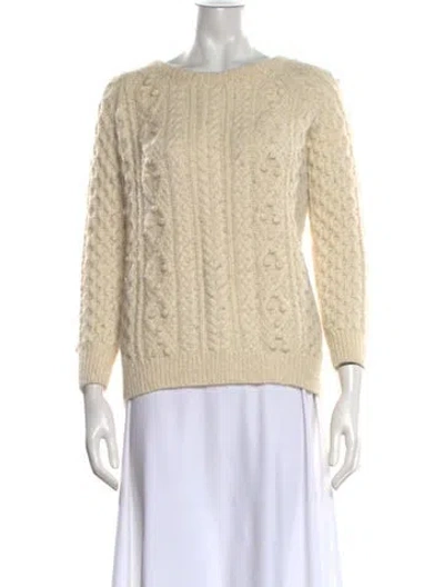 Pre-owned Isabel Marant Alpaca Tweed Pattern Sweater In Neutrals/white