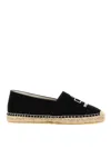 Isabel Marant Canae Eyelet-embellished Suede Espadrilles In Black