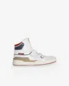 Isabel Marant White & Navy Alseeh High Sneakers In Blue