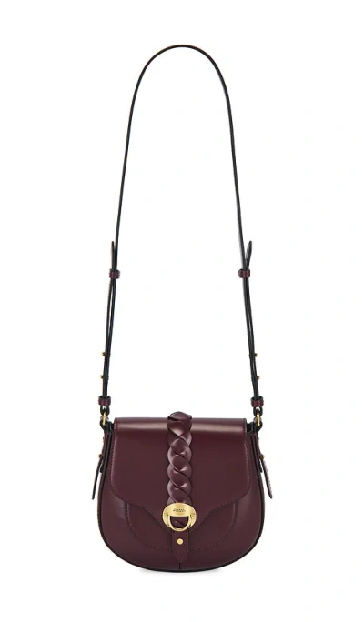 Isabel Marant Alta Small Shoulder Strap In Burgundy