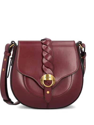 Isabel Marant Crossbody Suede Bag With Adjustable Braided Strap In Purple