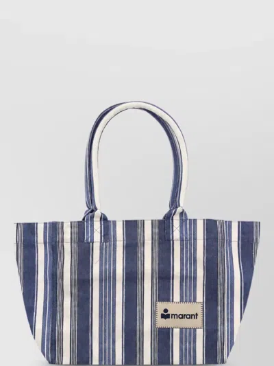 Isabel Marant Altay Cotton Striped Tote Bag In Blue