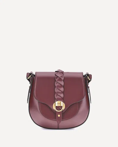 Isabel Marant Crossbody Suede Bag With Adjustable Braided Strap In Purple