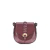 Isabel Marant Crossbody Suede Bag With Adjustable Braided Strap In Burgundy