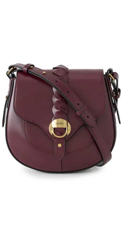Isabel Marant Crossbody Suede Bag With Adjustable Braided Strap In Purple
