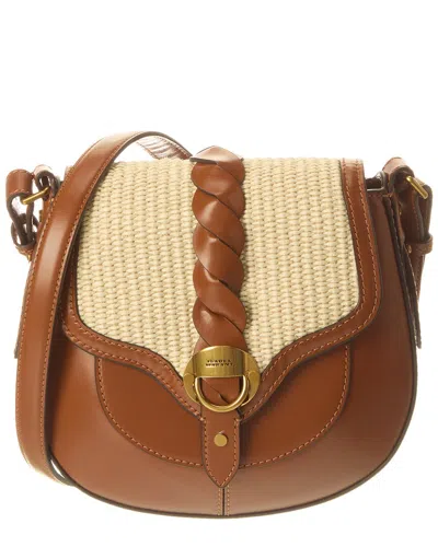 Isabel Marant Altay Small Raffia & Leather Shoulder Bag In Beige