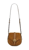 Isabel Marant Altay Small Brown Shoulder Bag With Adjustable Shoulder Strap And Swing With Magnetic Closure In Sue In Cognac
