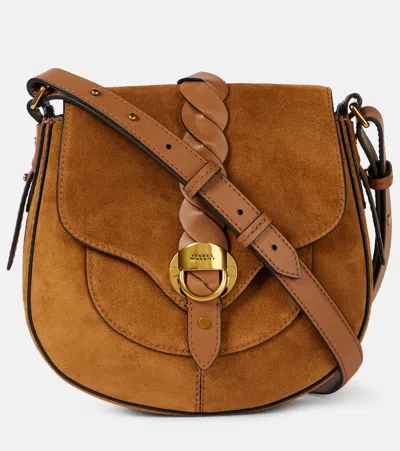 Isabel Marant Altay Small Brown Shoulder Bag With Adjustable Shoulder Strap And Swing With Magnetic Closure In Sue