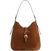 Isabel Marant Altay Hobo Suede Calfskin Leather Bag In Cognac