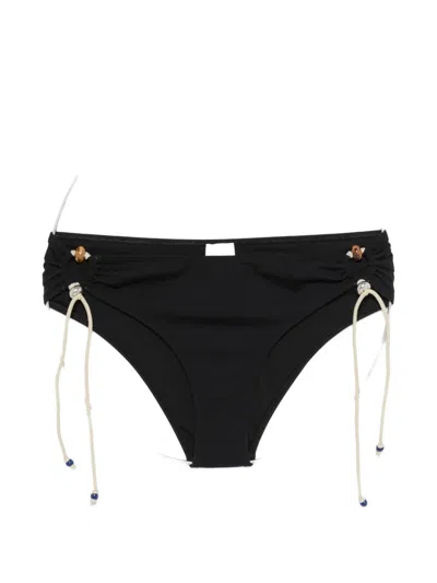 Isabel Marant Alvina Beaded Bikini Bottoms In Black