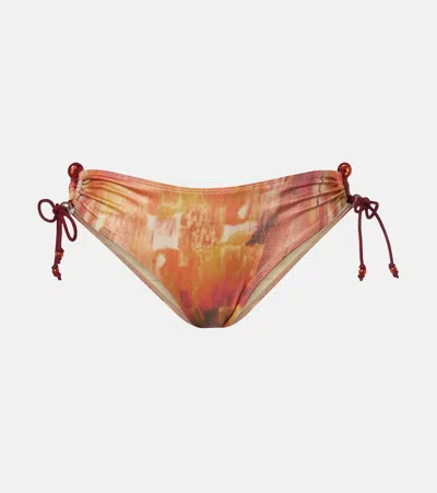 Isabel Marant Alvina Printed Bikini Bottoms In Brown