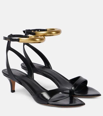Isabel Marant Alziry 50 Leather Sandals In Black