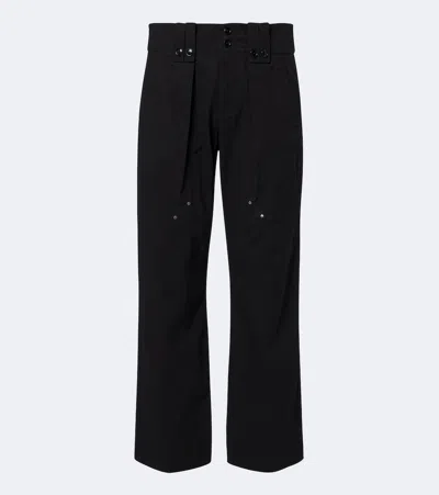Isabel Marant Amandine Pleated Cotton-blend Straight Pants In Black