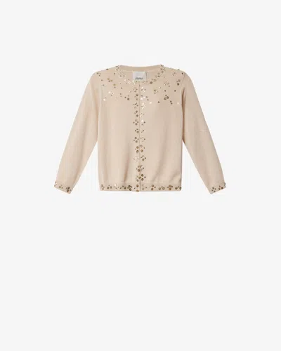 Isabel Marant Amaria Silk Cardigan In Beige