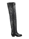 Isabel Marant 40mm Amati-gb Leather Knee High Boots In Black