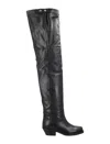 Isabel Marant 40mm Amati-gb Leather Knee High Boots In Black