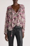 Isabel Marant Printed Silk 'ametissa' Blouse In Pink