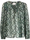 Isabel Marant Patterned Front-tie Blouse
