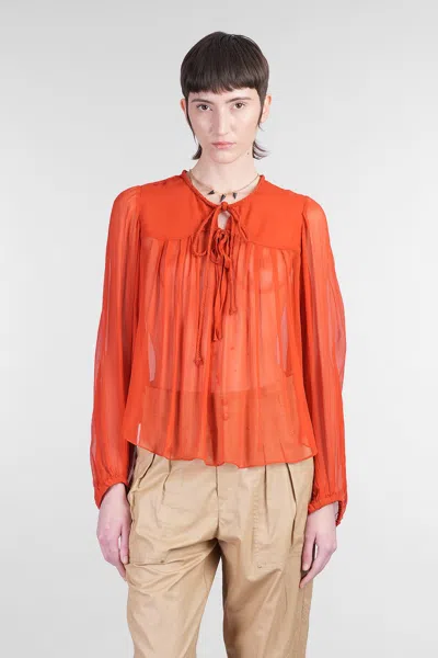ISABEL MARANT AMETISSA BLOUSE IN ORANGE SILK