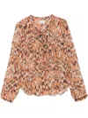 Isabel Marant Ametissa Printed Cotton Top In Blue