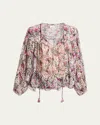 Isabel Marant Printed Silk 'ametissa' Blouse In Pink