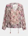 Isabel Marant Printed Silk 'ametissa' Blouse In Pink