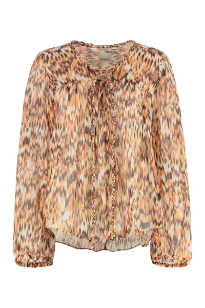 Isabel Marant Women Ametissa Printed Cotton Top In Animal Print