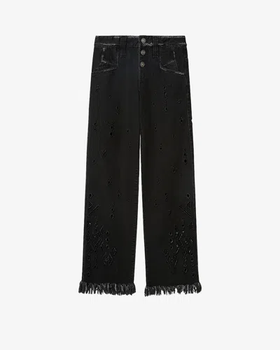 Isabel Marant Amia Cut-out Jeans In Black