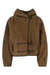 Isabel Marant Amiel Hooded Short Coat In Beige