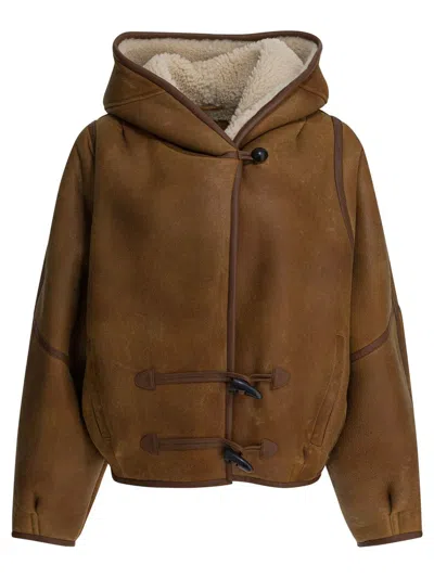Isabel Marant "amiel" Shearling Jacket In Brown