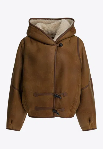Isabel Marant Amiel Shearling Jacket In Brown