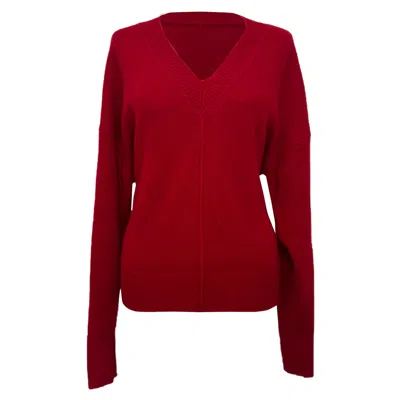 Isabel Marant Amy Knitted V-neck Sweater In Red Cashmere In Burgundy