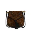 Isabel Marant Anahi Leopard Leather Shoulder Bag In Black