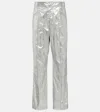 Isabel Marant Aude Metallic Faux-leather Pants In Neutrals