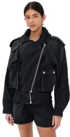 Isabel Marant Aneli Bomber Jacket Faded Black In Faded Black