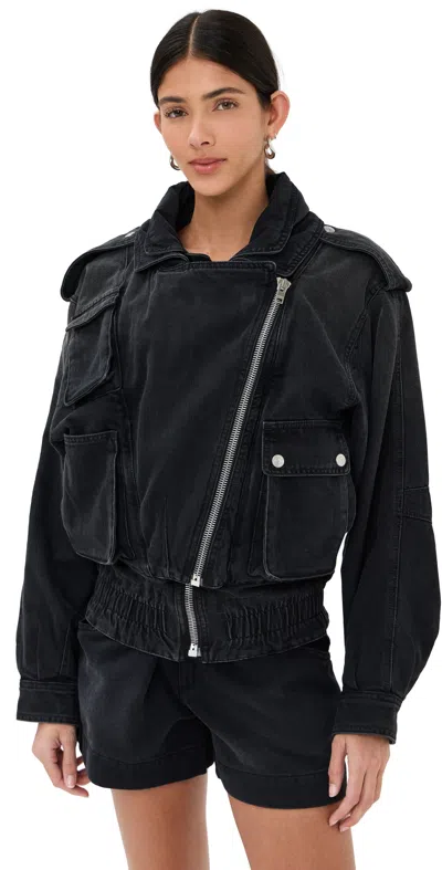 Isabel Marant Aneli Bomber Jacket Faded Black