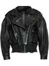 Isabel Marant Aneli Double-collar Leather Bomber Jacket In Black