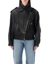 Isabel Marant Aneli Double-collar Leather Bomber Jacket In Black