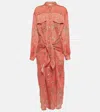 Isabel Marant Anesy Printed Cotton And Silk Shirt Dress In Pink