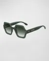 Isabel Marant Im0004ns Angular Acetate Square Sunglasses In Green