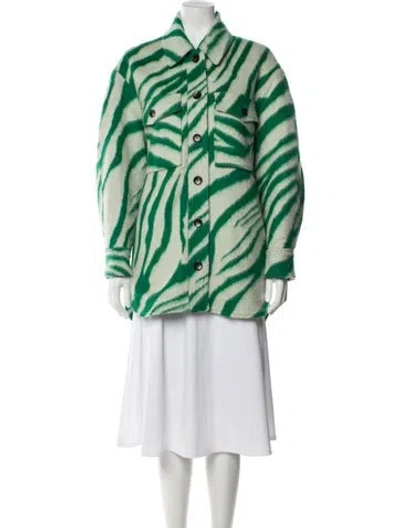 Pre-owned Isabel Marant Animal Print Coat In Green