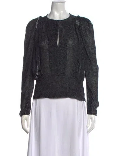 Pre-owned Isabel Marant Animal Print Crew Neck Blouse W/ Tags In Black