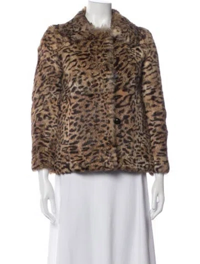 Pre-owned Isabel Marant Animal Print Faux Fur Jacket In Brown