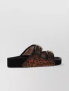 Isabel Marant Lennyo Leather-trimmed Leopard-print Suede Slides