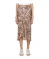 Isabel Marant Animal-print High-low Midi Skirt In Nude