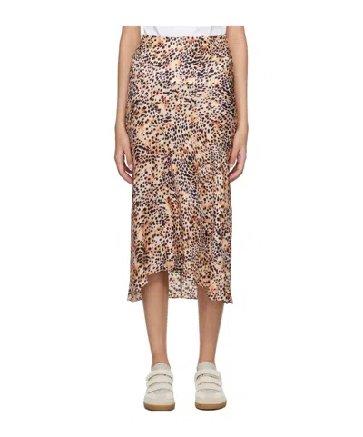 Isabel Marant Animal-print High-low Midi Skirt In Natural